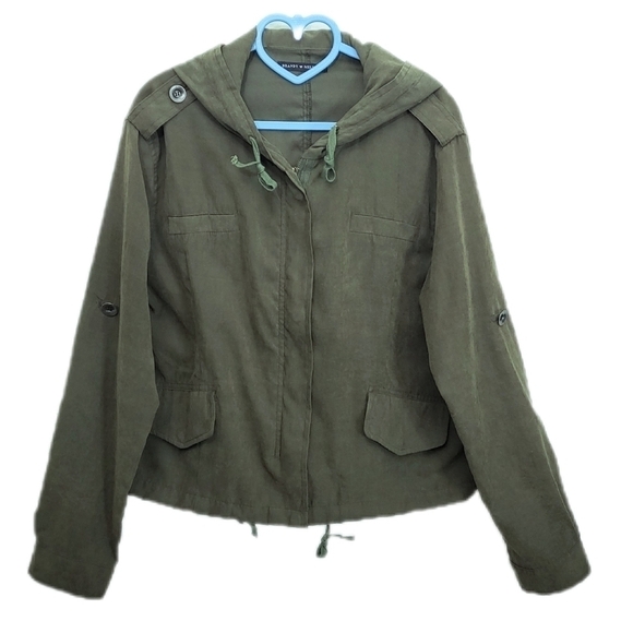 BRANDY MELVILLE Utility Jacket Military Style Olive Green Size M - Picture 7 of 10